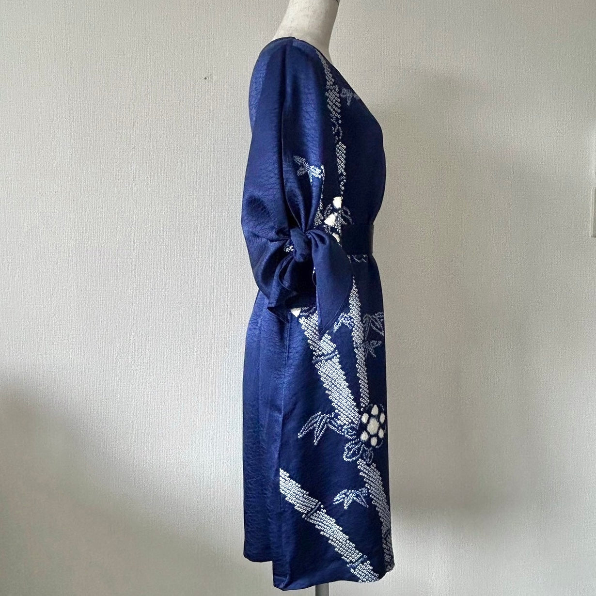 Kimono robe, Houmongi 訪問着, fabriquée à la main, recyclée #pre32