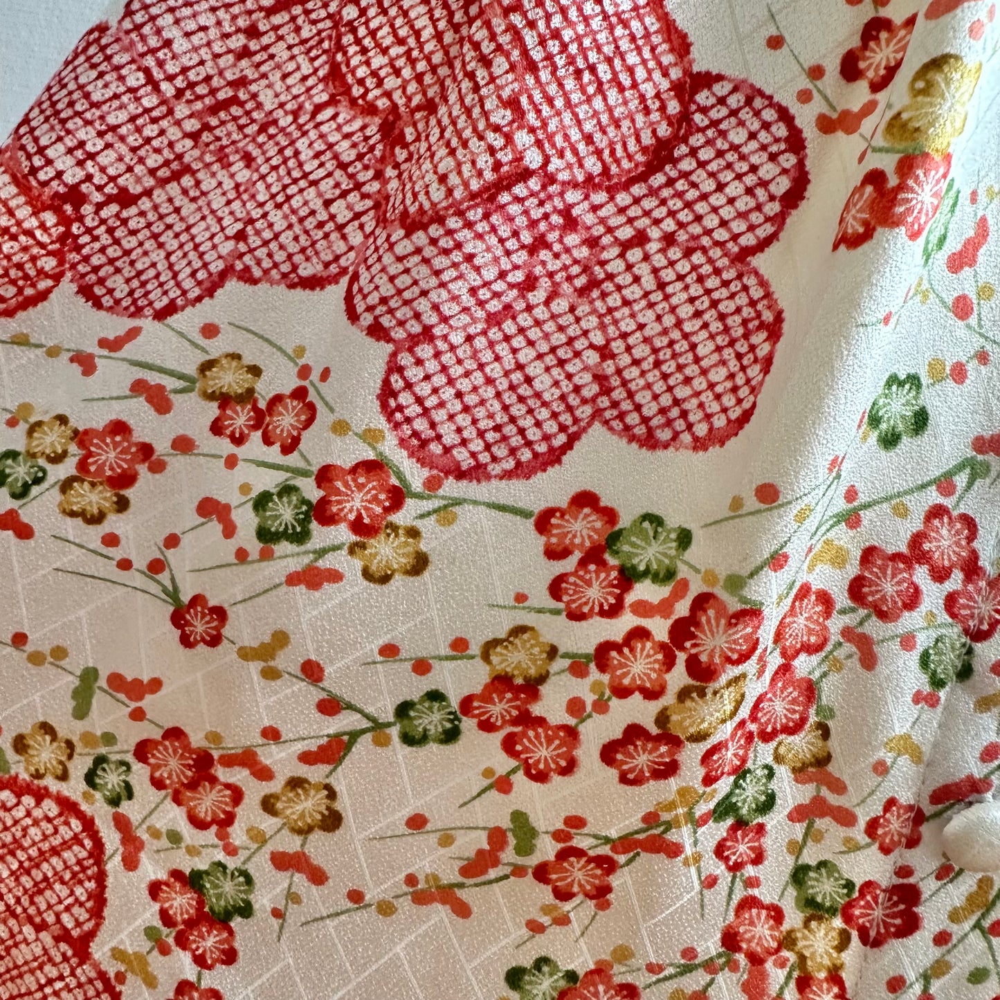 Kimono robe en soie, Komon 小紋, fabriquée à la main, upcyclée, #pre48