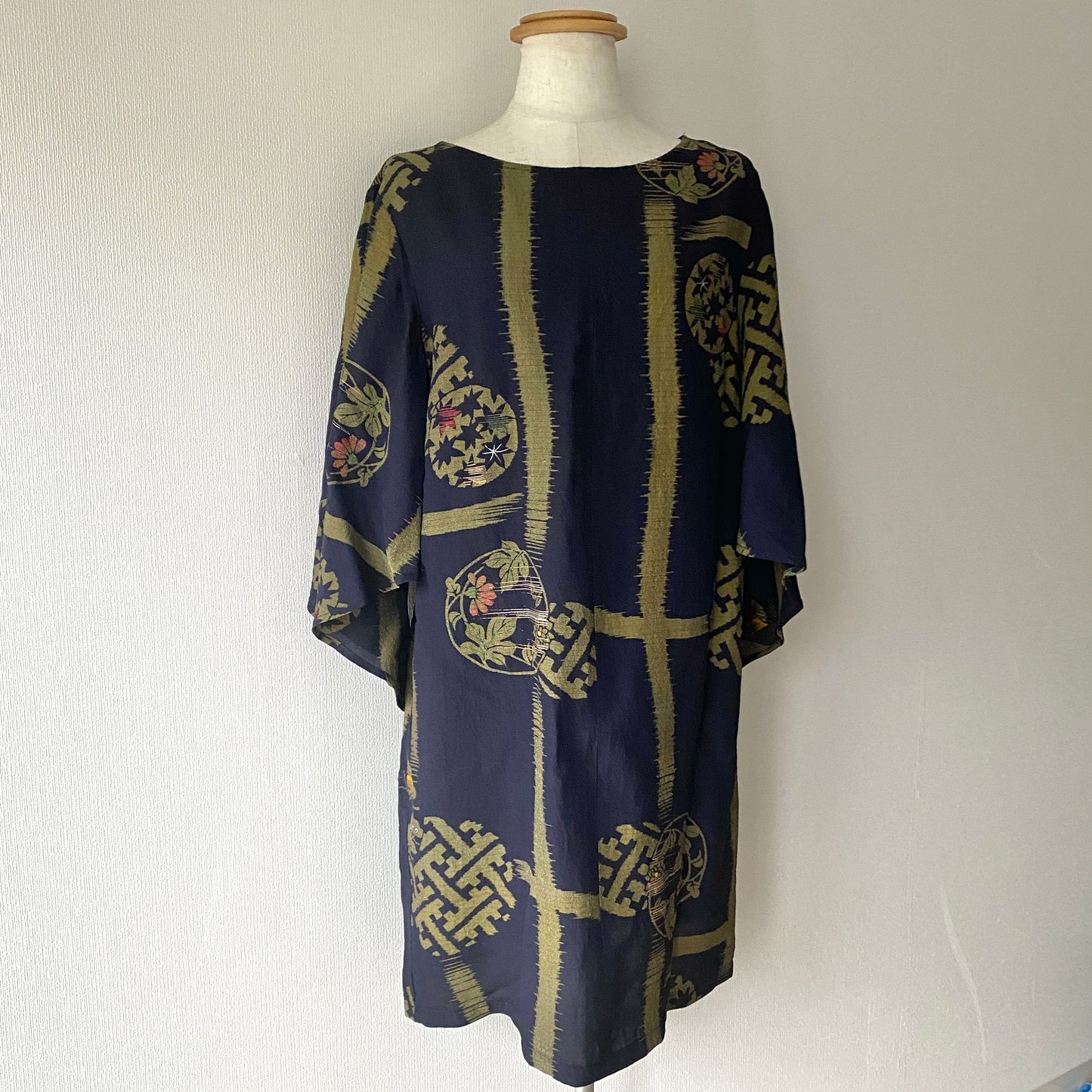 Kimono dress, komon 小紋, Handcrafted, Upcycled