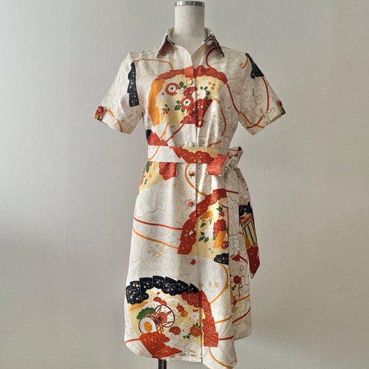 Silk Kimono dress, Furisode 振袖, hand crafted, Upcycled, #pre53