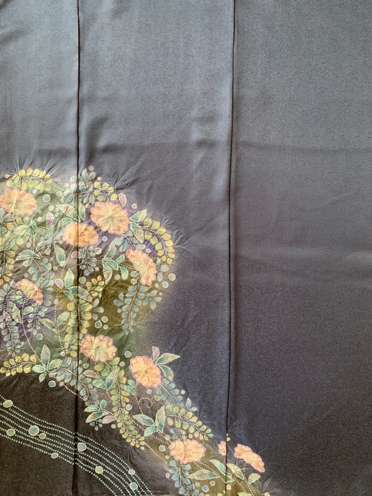 Kimono fabric for custom dress order, fabric#130 Tsujigahana(辻が花)