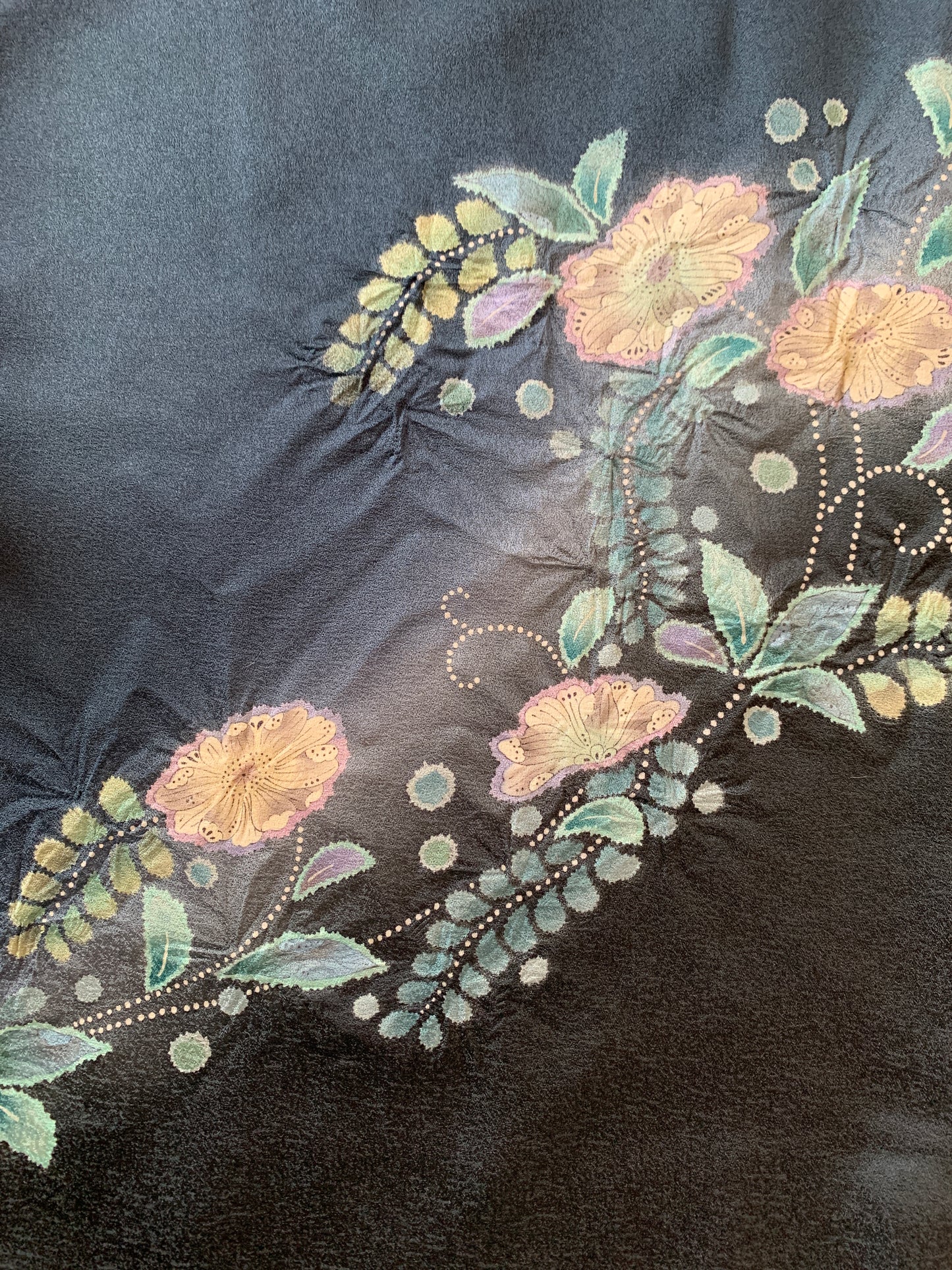 Kimono fabric for custom dress order, fabric#130 Tsujigahana(辻が花)