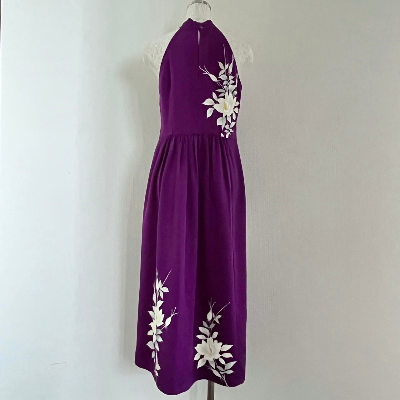 Kimono robe en soie, Houmongi 訪問着, fabriquée à la main, upcyclée, #pre35