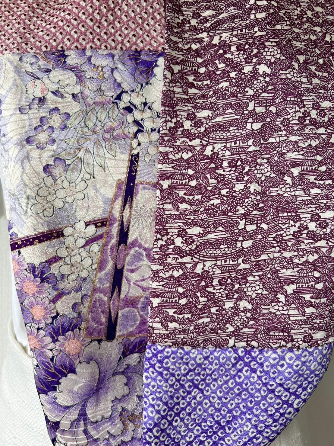 Infinity silk Kimono scarf, Handcrafted, Upcycled, #2050
