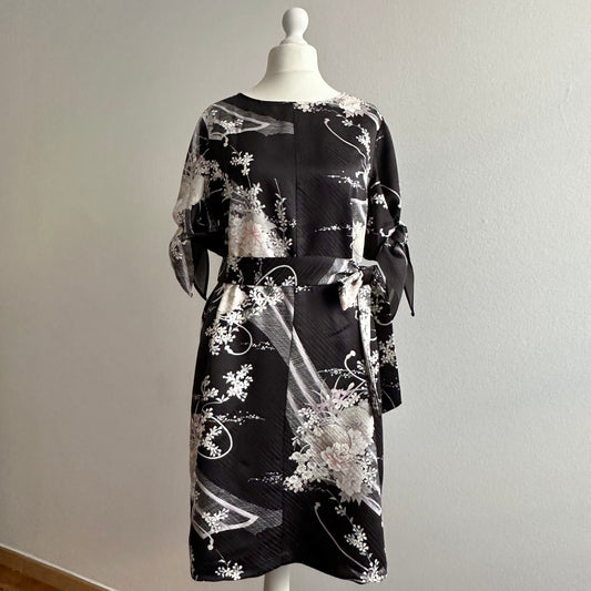Kimono robe, komon 小紋, fabriquée à la main, recyclée #pre7