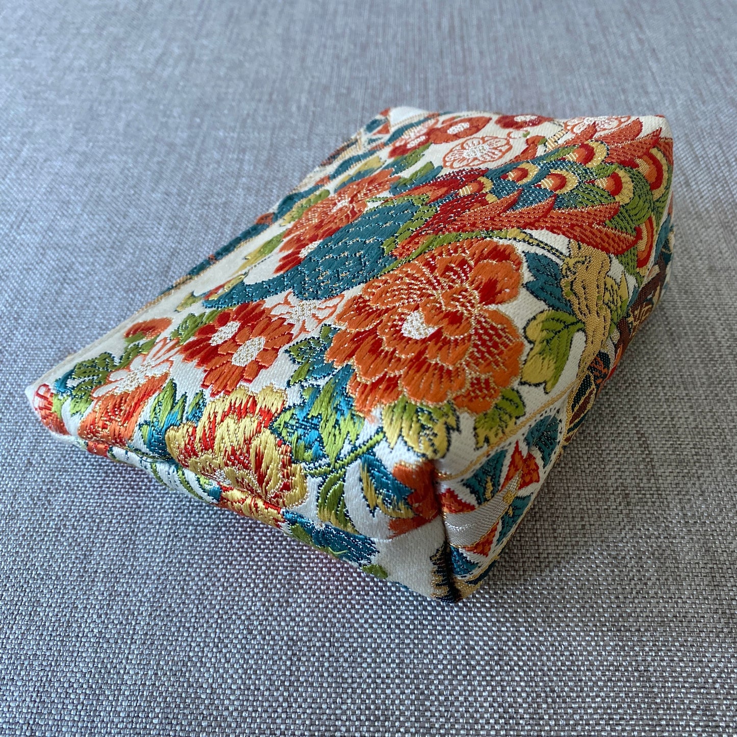 Small Silk Obi pouch, Handcrafted, Upcycled