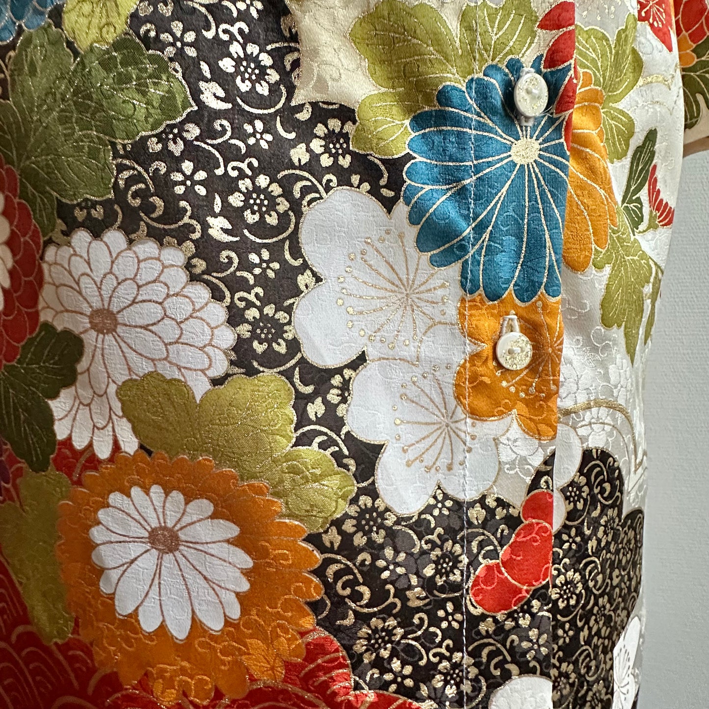 Silk Kimono shirt dress, Furisode, Handcrafted, Upcycled, #pre10