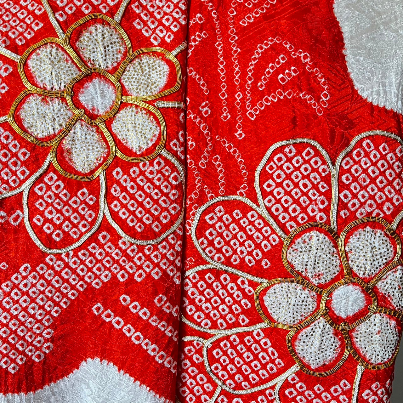 Silk Kimono scarf, Handcrafted, Upcycled, Furisode 振袖, #2033