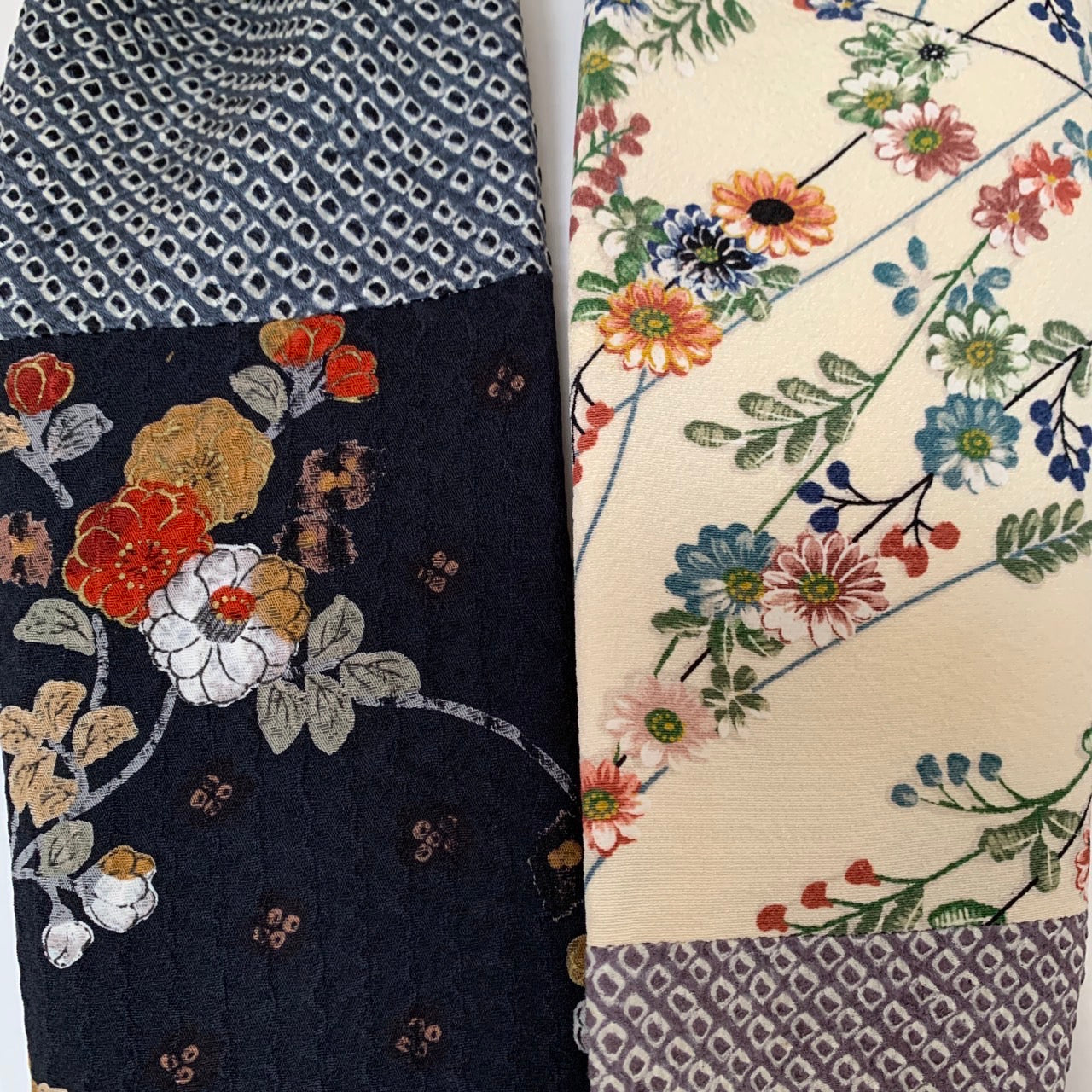 Infinity silk Kimono scarf, Handcrafted, Upcycled, #2040