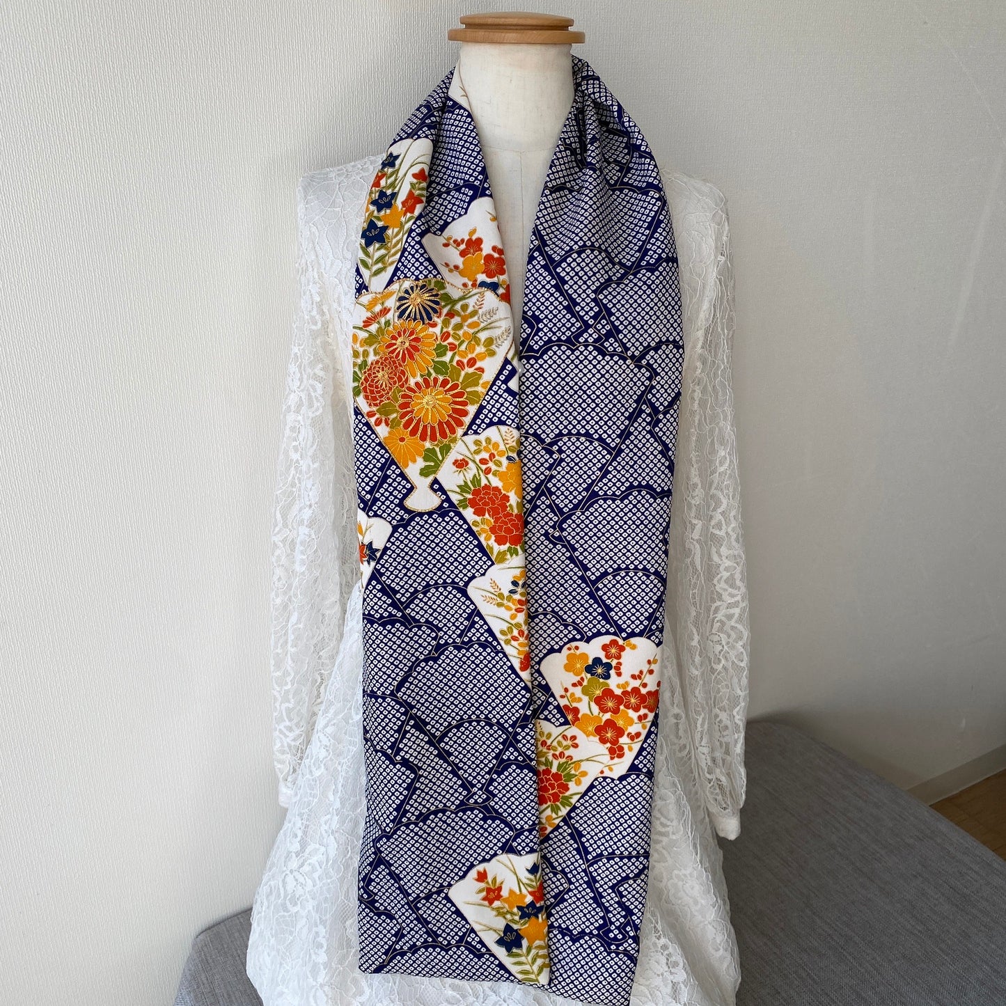 Silk Kimono scarf, Handcrafted, Upcycled, #2019