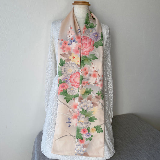 Silk Kimono scarf, Handcrafted, Upcycled, #2018
