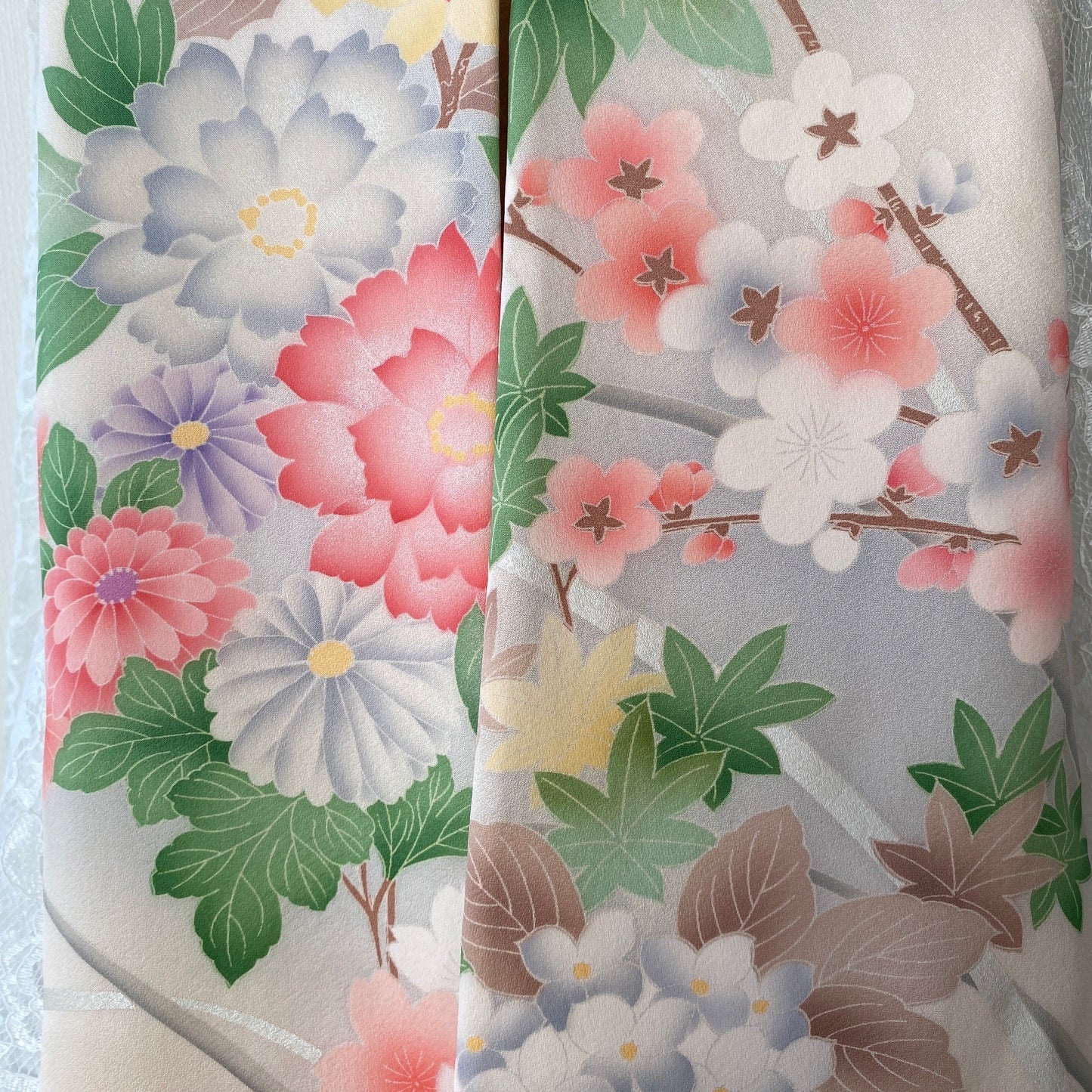 Silk Kimono scarf, Handcrafted, Upcycled, #2018