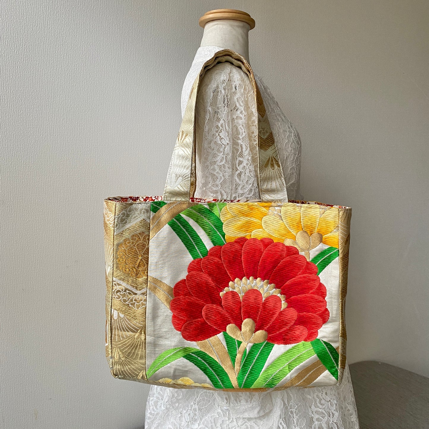 Silk Obi tote bag, Handcrafted, Upcycled