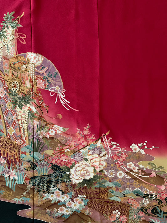 Kimono fabric for custom dress order, fabric #67, Furisode