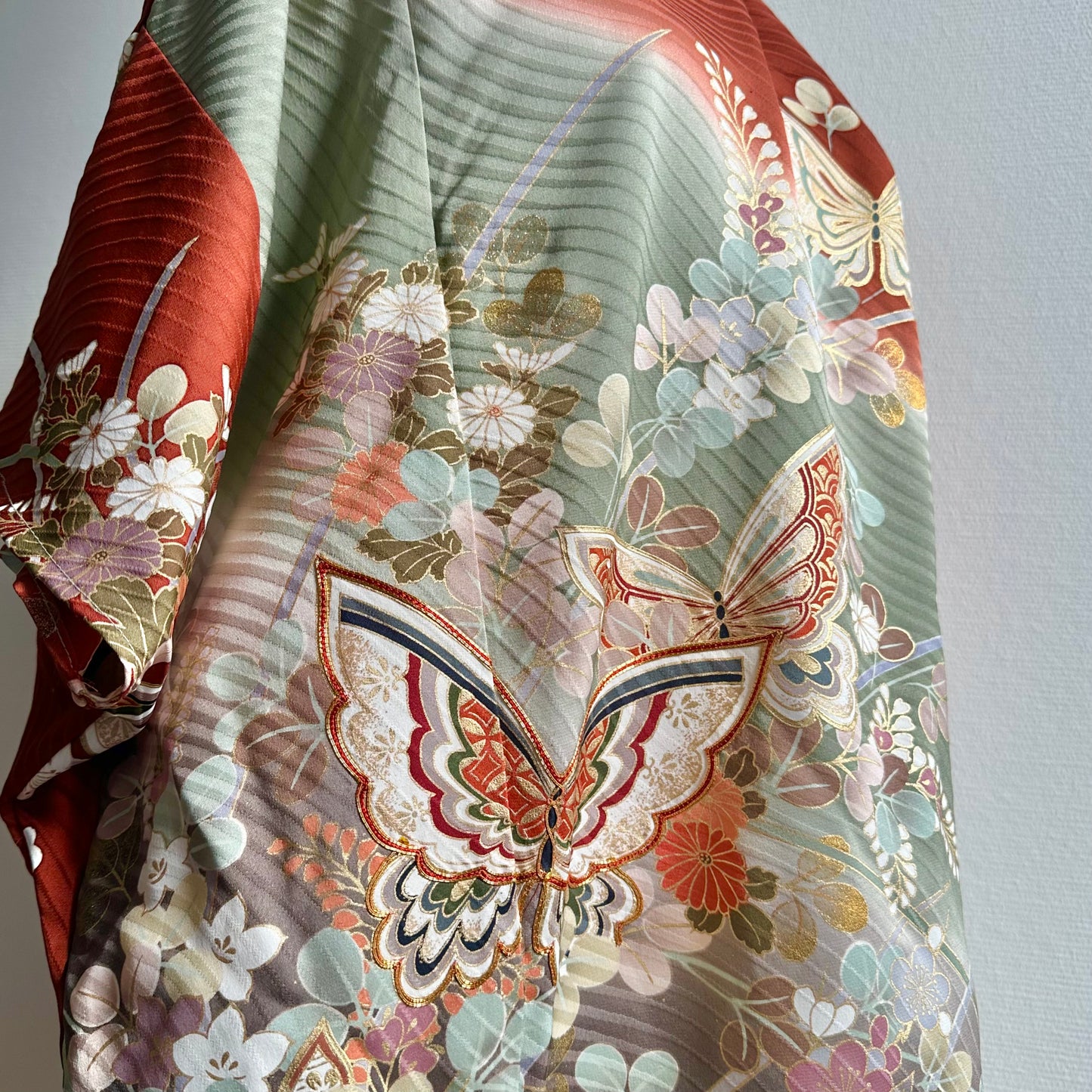 Silk Kimono dress, Kaftan style, one size, Furisode 振袖, hand crafted, Upcycled, #pre21