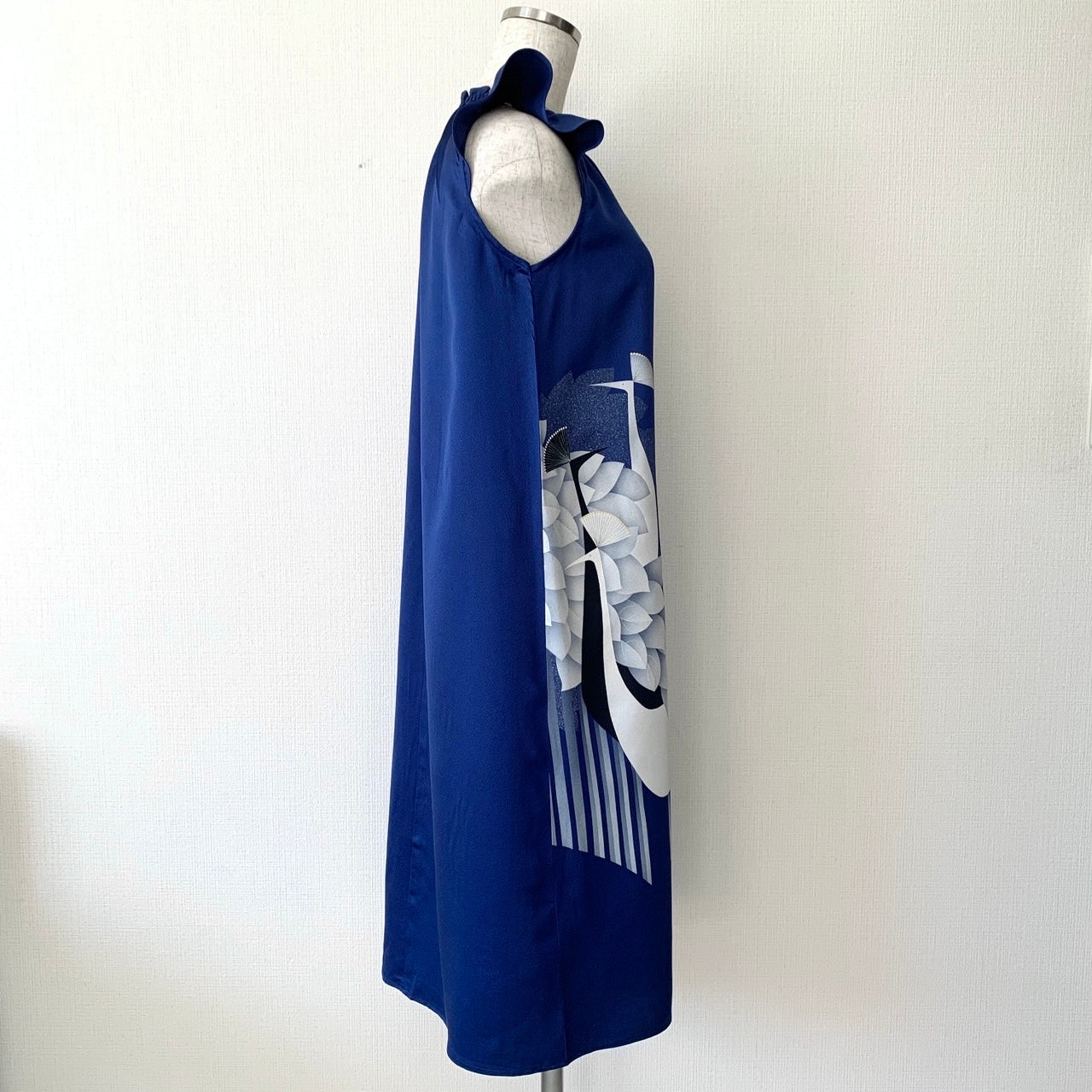 Silk Kimono dress, Houmongi 訪問着, Handcrafted, peacock 孔雀 #pre24