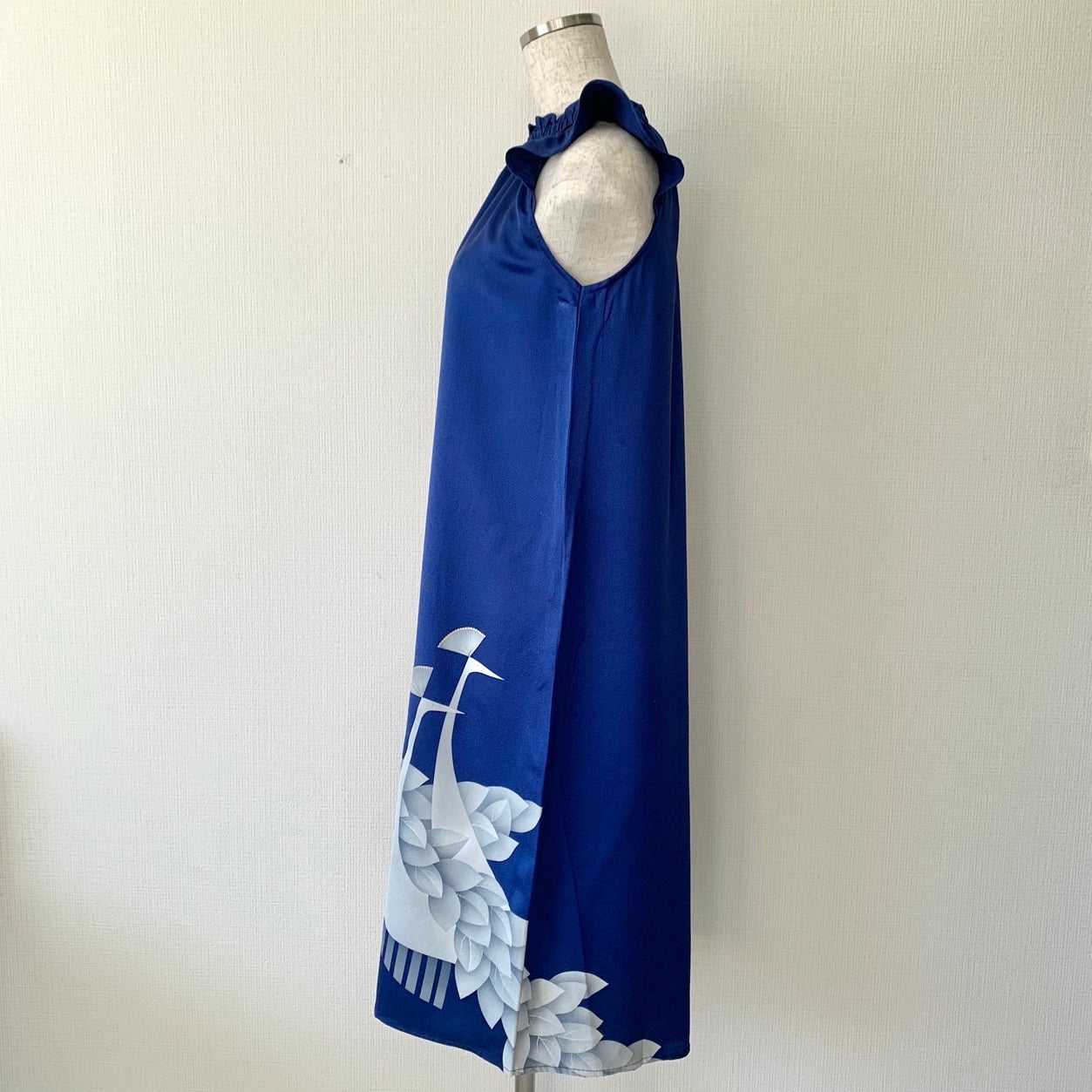 Silk Kimono dress, Houmongi 訪問着, Handcrafted, peacock 孔雀 #pre24